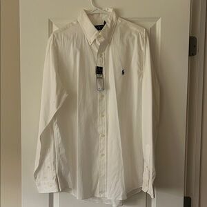 NWT Ralph Lauren Men's Classic White Dress Shirt size Large